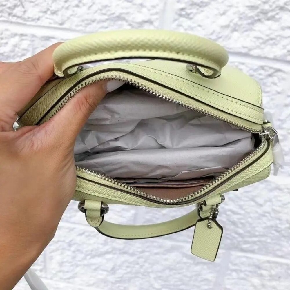 Coach C9950 Mini Rowan Crossbody In SV/Pale Lime - Picture 4 of 5